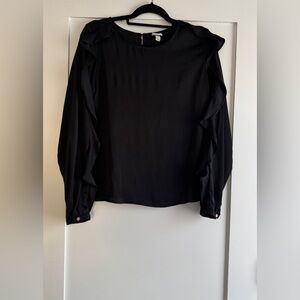 Target A New Day women’s black ruffle long sleeve blouse size large